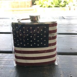 Leather American Flag Flask